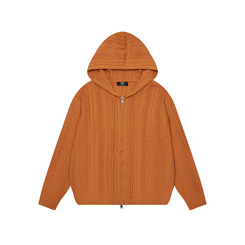 Twisted flower hollow zipper sweater for women | MuddyStock Originals