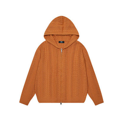 Twisted flower hollow zipper sweater for women | MuddyStock Originals