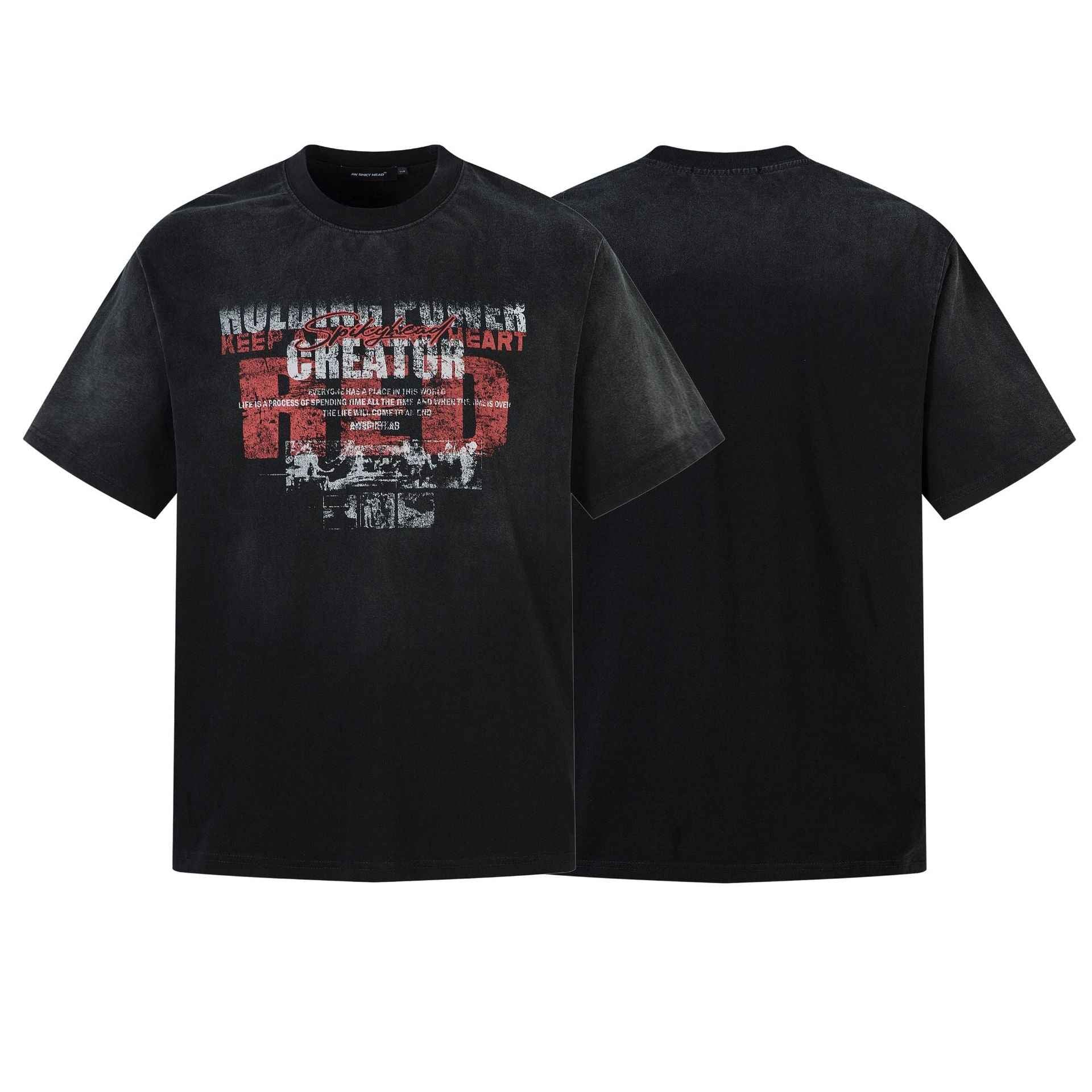 Washed Heavyweight Letter Print Short Sleeve T-Shirt For Men | MuddyStock Originals MuddyStock