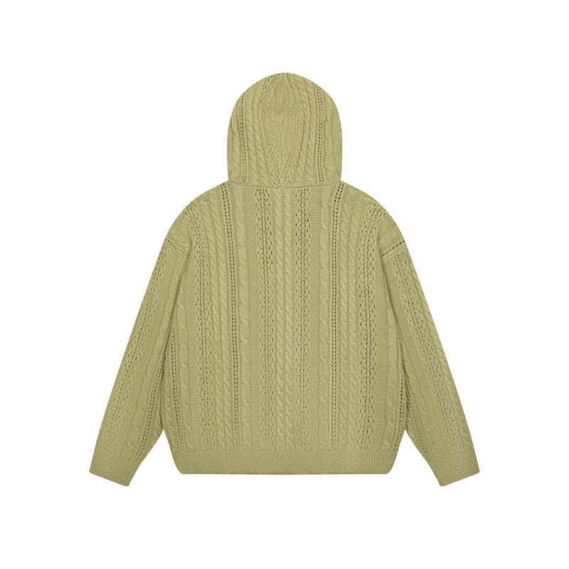 Twisted flower hollow zipper sweater for women | MuddyStock Originals