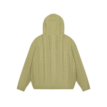 Twisted flower hollow zipper sweater for women | MuddyStock Originals