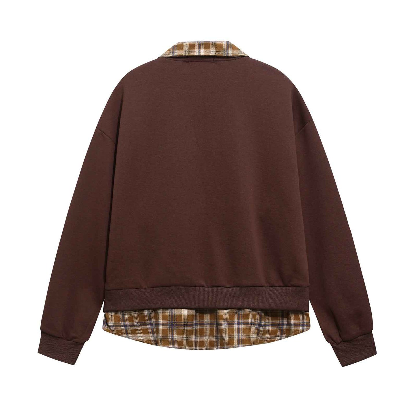 Retro Cartoon Print Patchwork Fake Two-Piece Polo Neck Sweatshirt For Men And Women | MuddyStock Originals MuddyStock