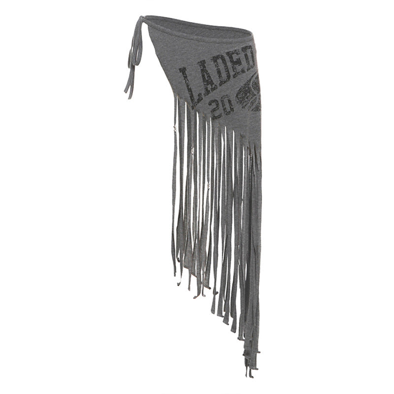 Simple letter slim fit casual versatile waist decoration for women Gray one size