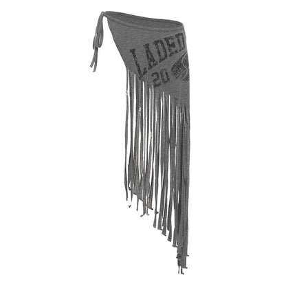 Simple letter slim fit casual versatile waist decoration for women Gray one size