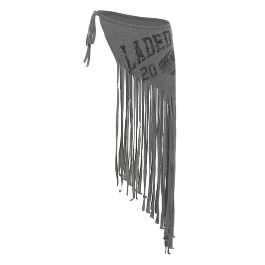 Simple letter slim fit casual versatile waist decoration for women Gray one size