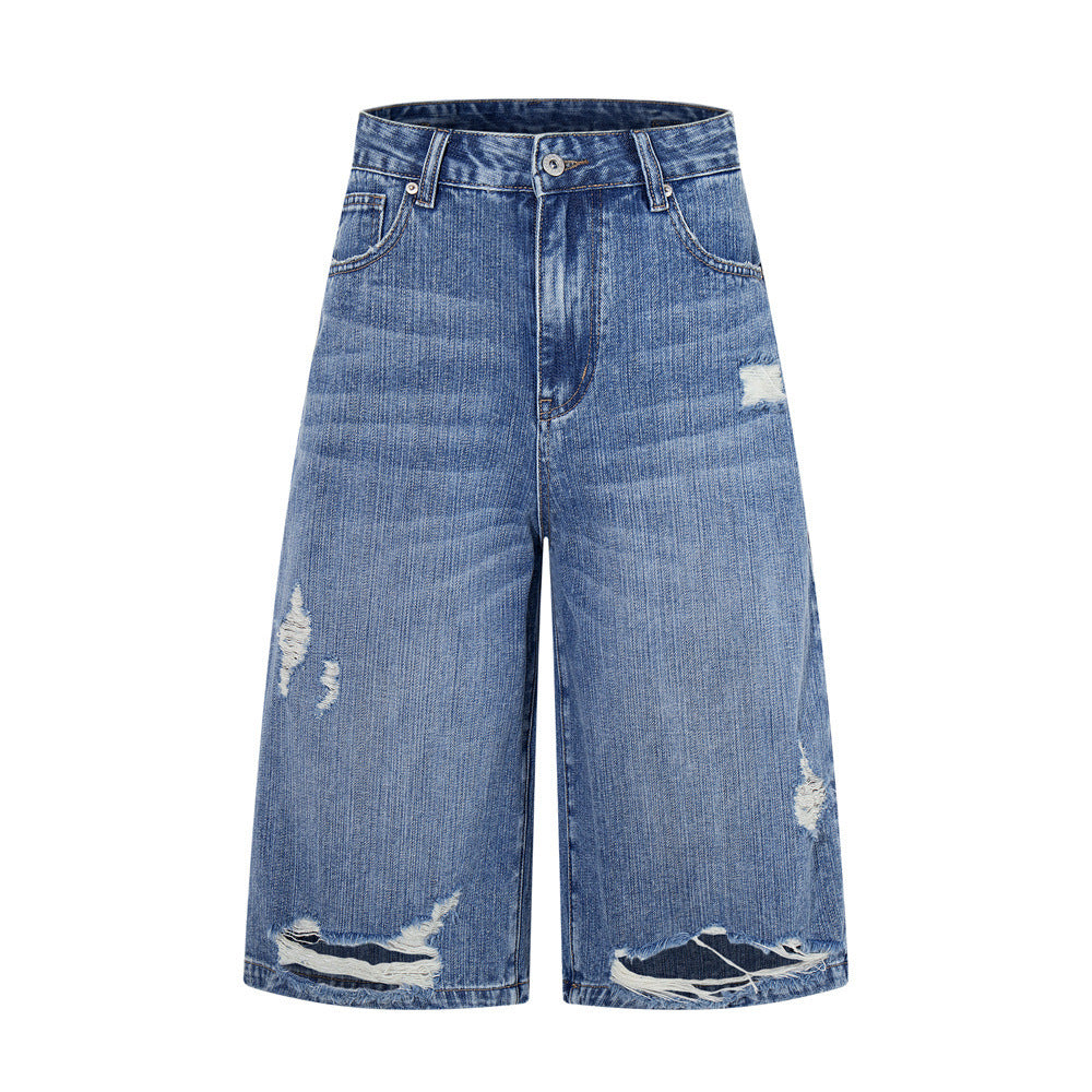 Ripped denim shorts for women | MuddyStock Originals Blue