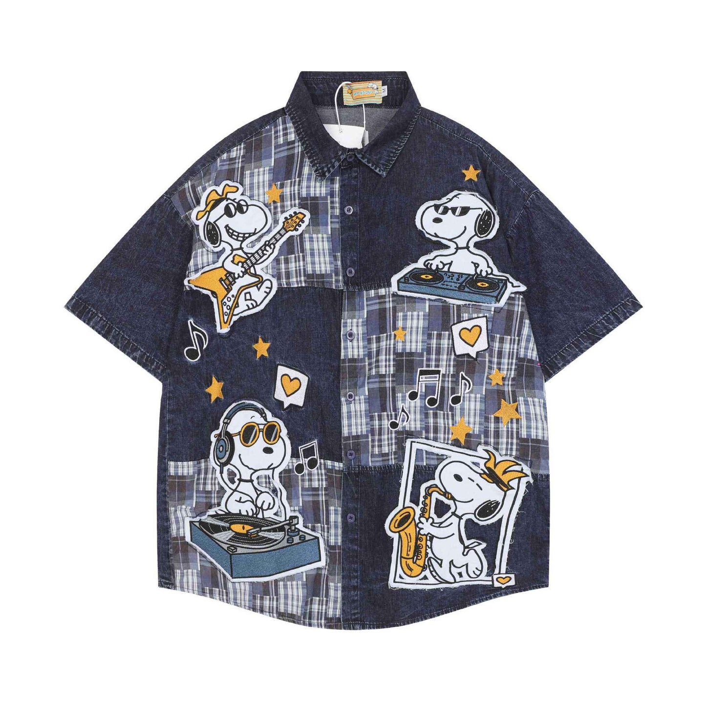 Music Snoopy Design Short Sleeve Shirt For Women | MuddyStock Originals