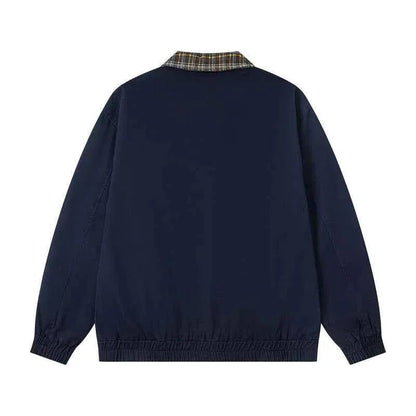 Vintage Star Letter Embroidery Patchwork Turn-down Collar Jacket for Women | MuddyStock Originals