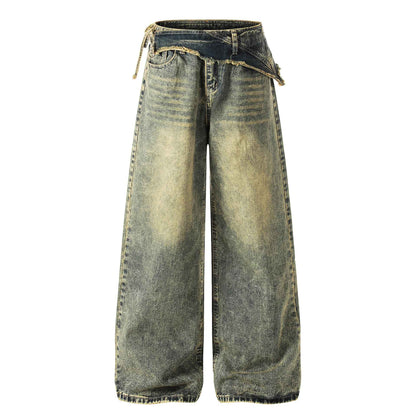 Retro washed distressed jeans for women | MuddyStock Originals Blue