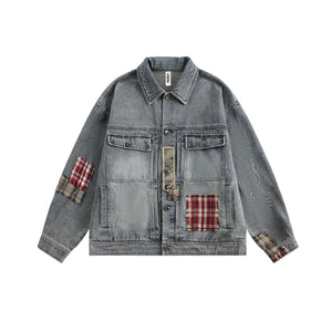 Washed denim jacket jfor men and women | MuddyStock Originals Rust Blue
