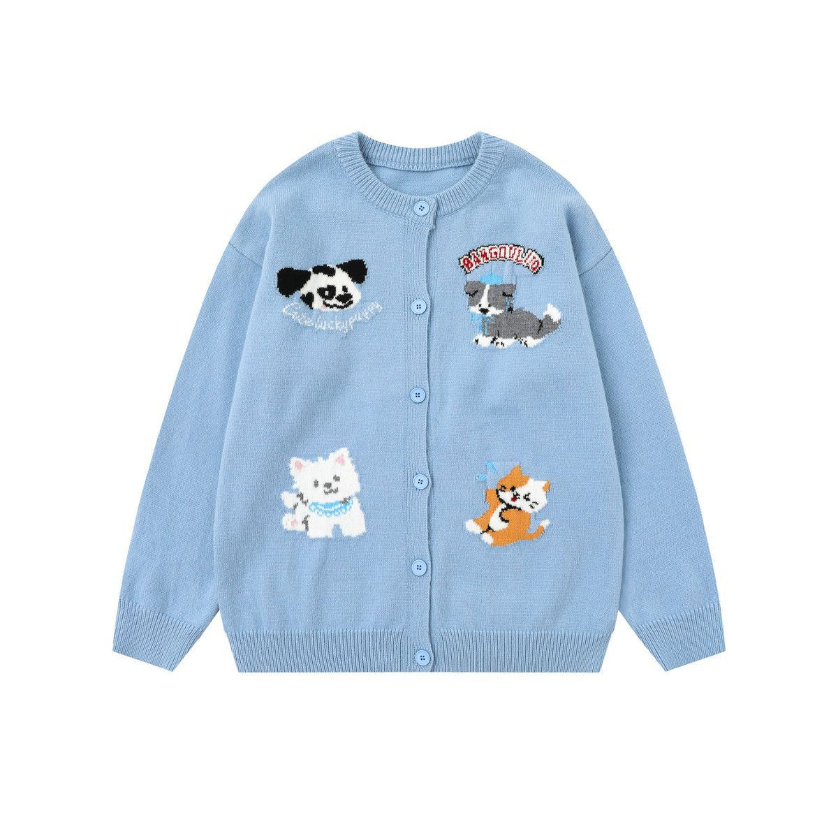 Cardigan animal jacquard jacket for women | MuddyStock Originals Blue