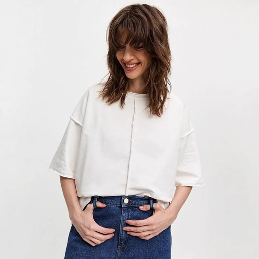 Loose Cotton Short Sleeve Top Foe Women | MuddyStock Originals MuddyStock