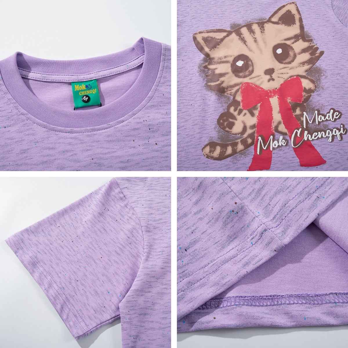 Retro Cute Cat Print Short Sleeve T-Shirt For Women | MuddyStock Originals MuddyStock