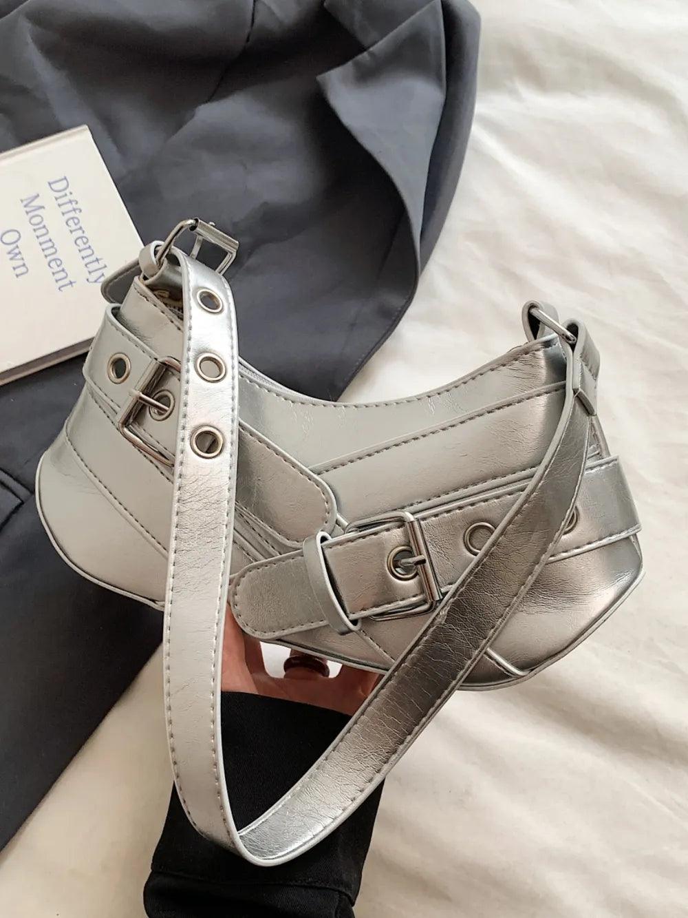 PU Leather Buckle Shoulder Bag | MuddyStock Originals