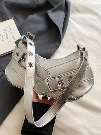 PU Leather Buckle Shoulder Bag | MuddyStock Originals