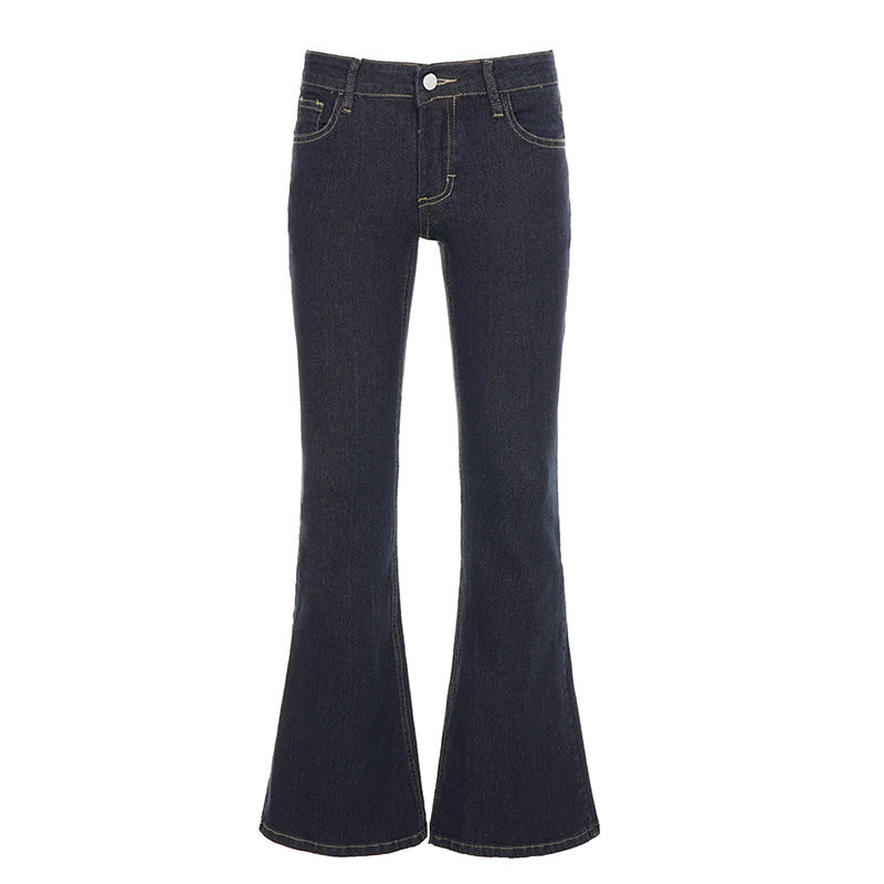 Low waist slim fit and slimming flared jeans Navy Blue
