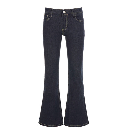 Low waist slim fit and slimming flared jeans Navy Blue