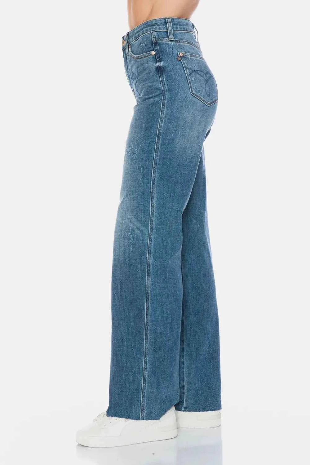Judy Blue Cut Raw Hem Straight Jeans Trendsi