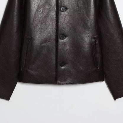 Fashionable And Casual Reversible Faux-leather Jacket For Women All Products