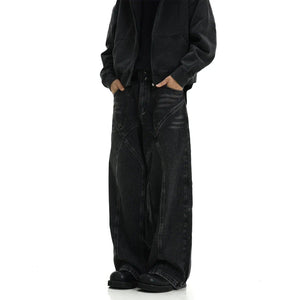Men's Design Cold Style Niche Jeans Black