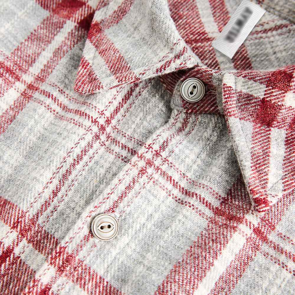 American Retro Plaid Women's Loose Casual Long Sleeve Shirt null
