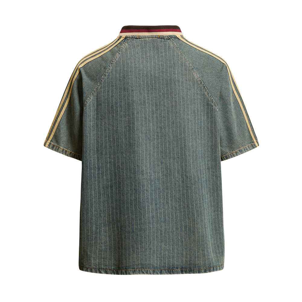 Men's Retro Punk Street-Style Patchwork Raglan Half-Sleeve T-shirt