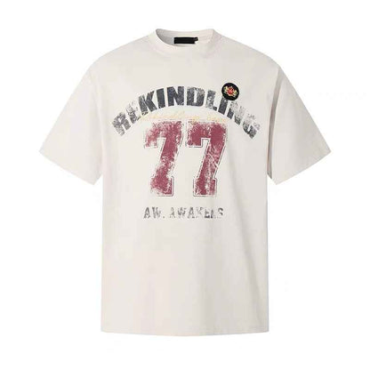 Street-style Loose-fitting Versatile Short-sleeve T-shirt For Men Apricot