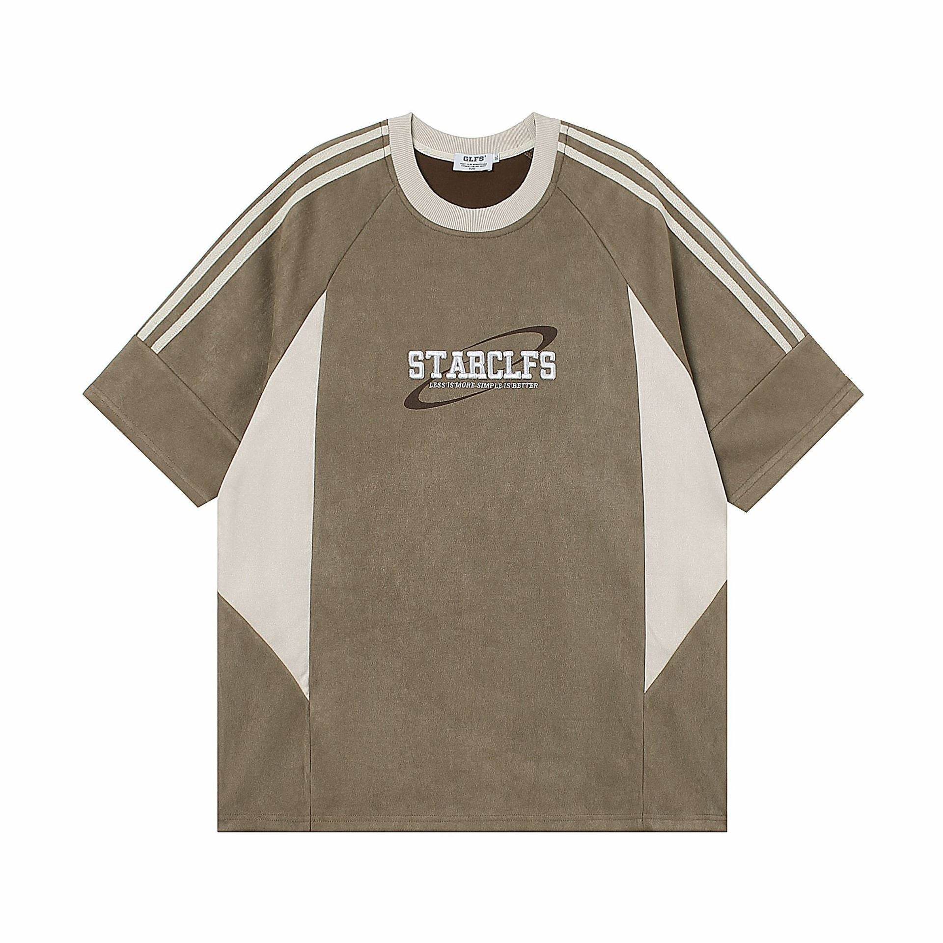 Loose Short-sleeved T-shirt With Letter Embroidery Design For Men And Women MuddyStock