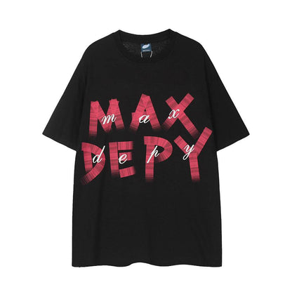 Fashion Letters Printed Loose T-shirt For Men And Women MuddyStock