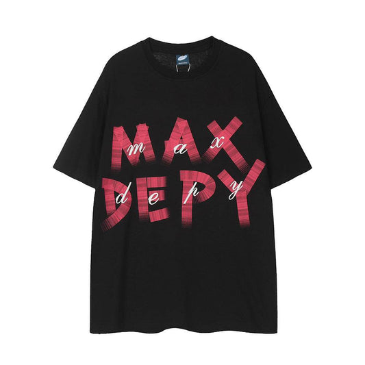 Fashion Letters Printed Loose T-shirt For Men And Women MuddyStock