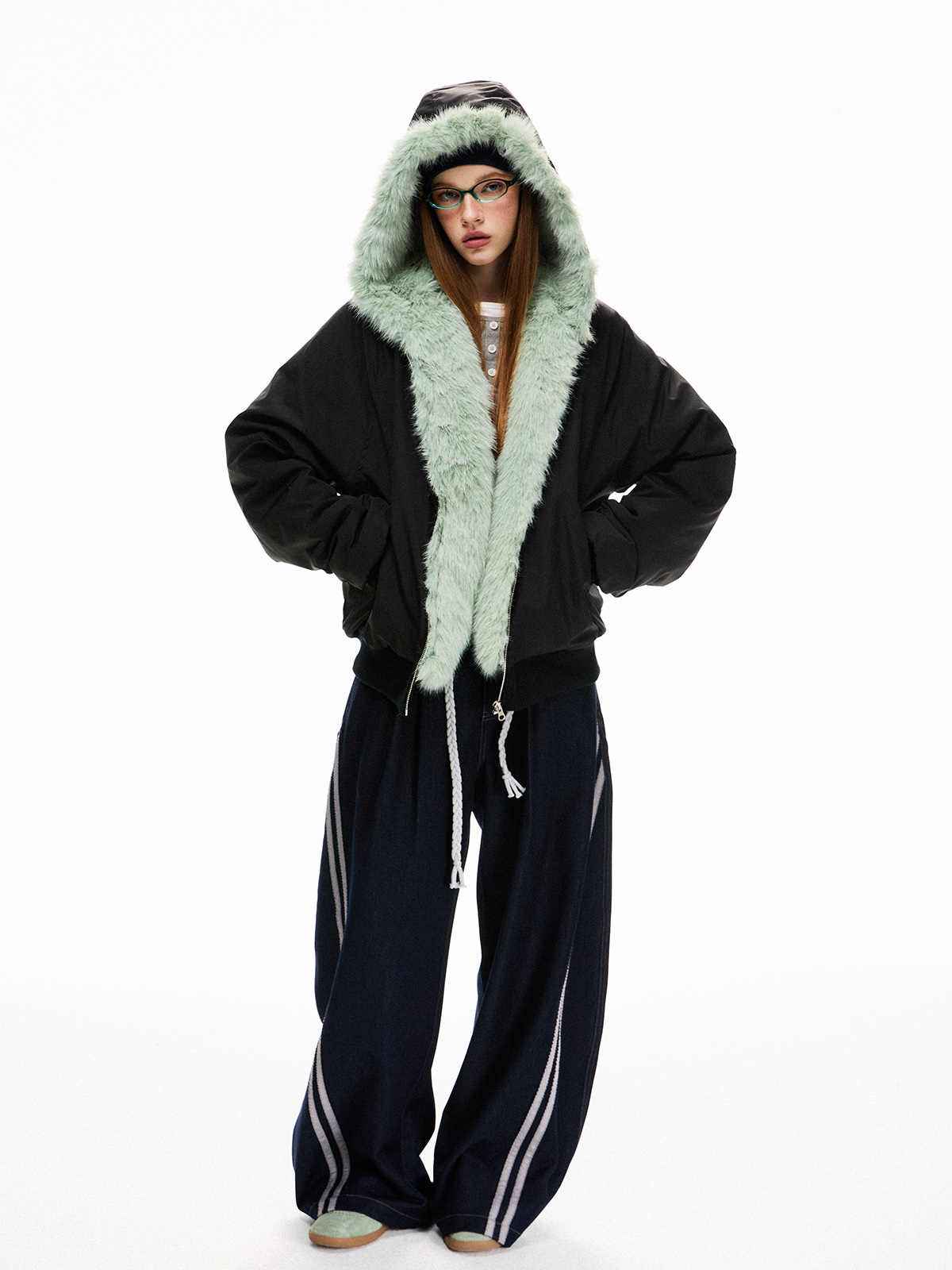 Loose Fleece-lined Warm Cotton Jacket For Women