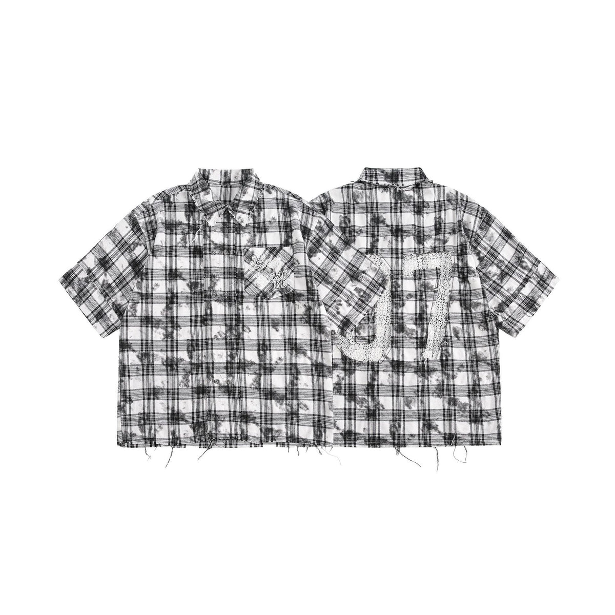 Retro Plaid Loose Short Sleeve Shirt For Men