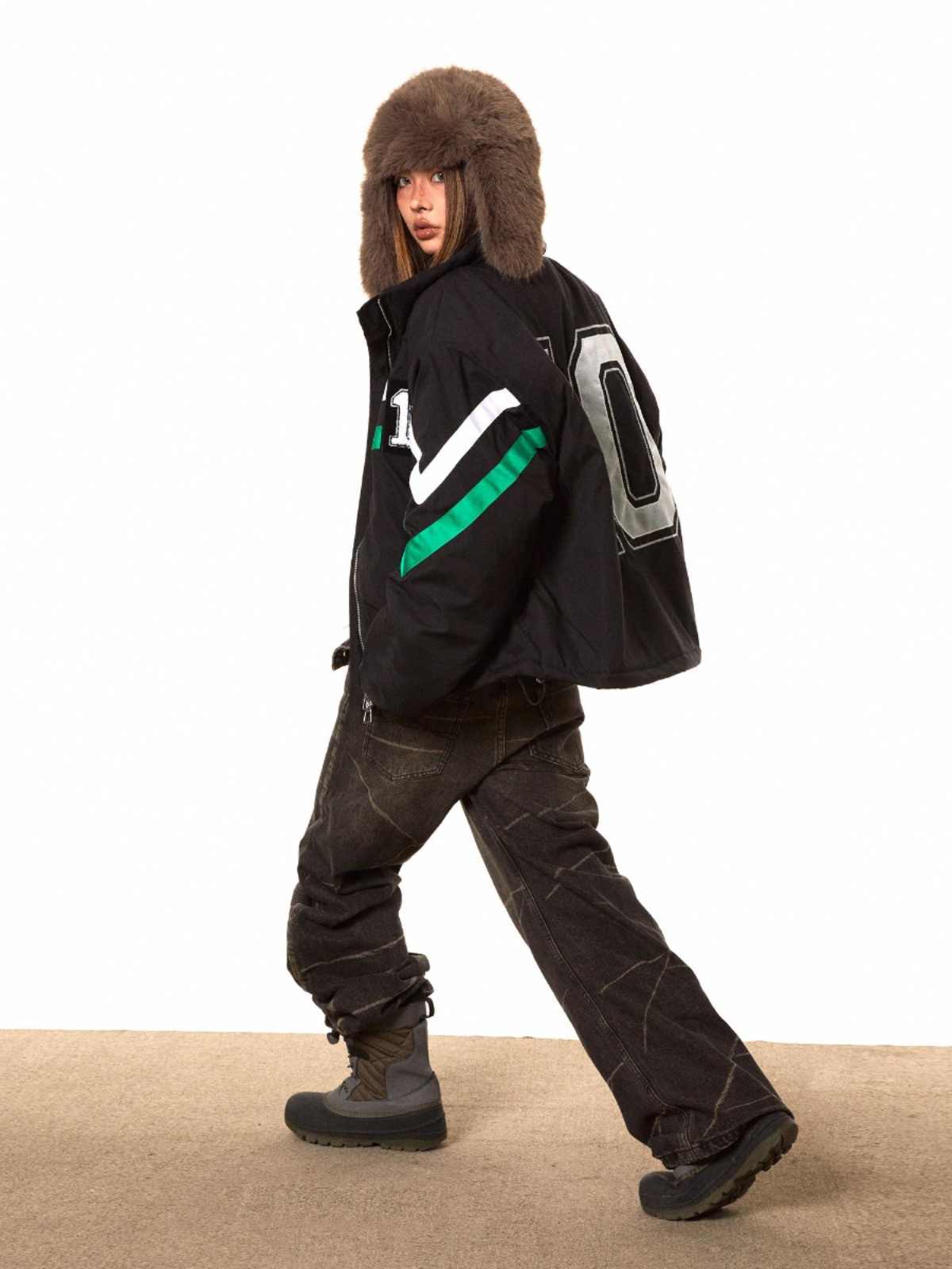 Striped Retro Cotton Coat Puffer Jacket For Women MuddyStock