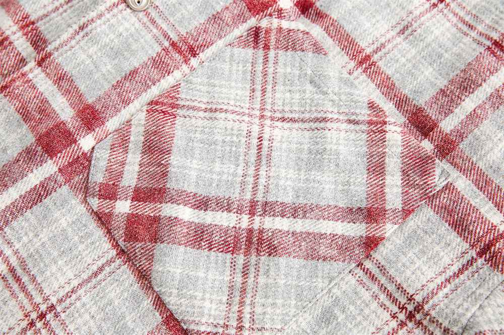 American Retro Plaid Women's Loose Casual Long Sleeve Shirt null