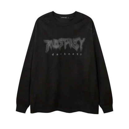 Letter Cross Printed Long-sleeved T-shirt For Men And Women MuddyStock