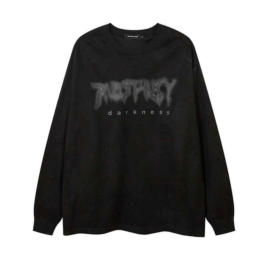 Letter Cross Printed Long-sleeved T-shirt For Men And Women MuddyStock