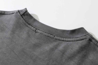 Washed Old Long-sleeved T-shirt For Men null