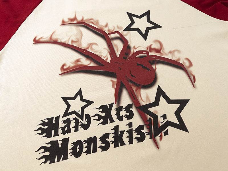 Spider Raglan Sleeve Short Sleeve T-shirt For Men And Women MuddyStock