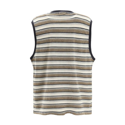 Fashion Personality Striped Casual Waistcoat For Both Men And Women MuddyStock