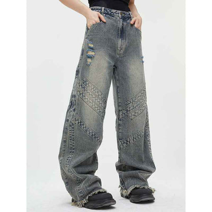 Ripped Jeans For Men Grey blue
