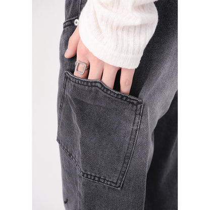 Korean Fashion Type Loose Straight Jeans For Men And Women MuddyStock