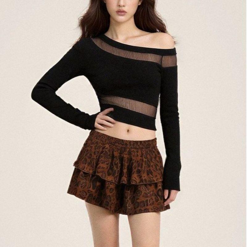 Hollow Out Minimalist Fitted Off Shoulder Top For Women