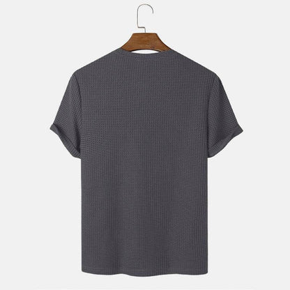 Men Summer Solid Color Round Neck Basic T-Shirts MuddyStock