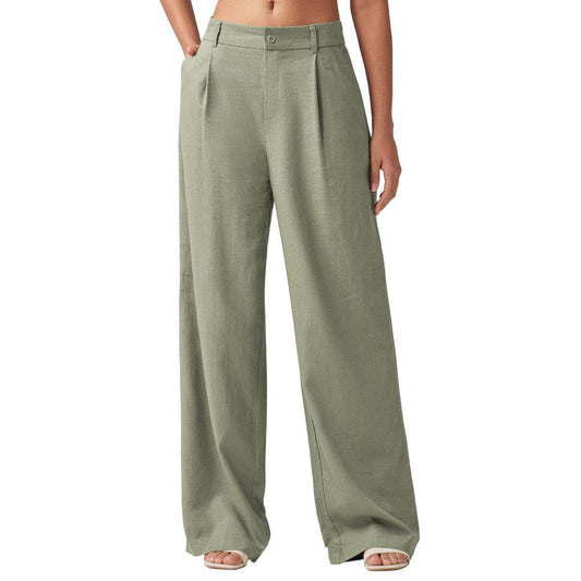 Loose Casual And Comfortable Pocket Straight-leg Pants For Women MuddyStock