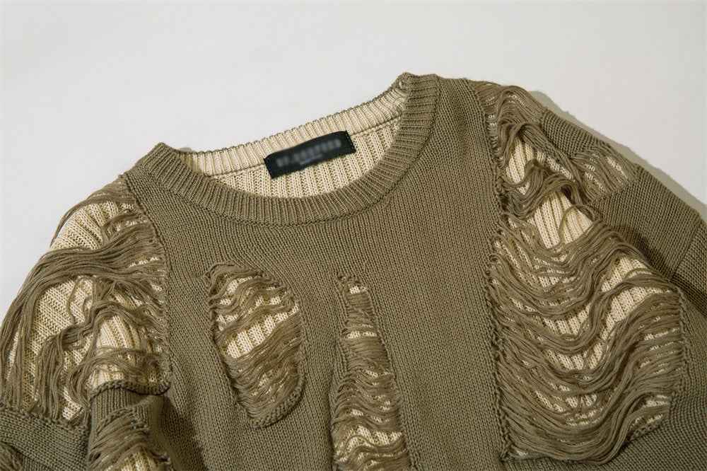 Relaxed Slouchy Round Neck Long Sleeve Sweater For Men And Women null