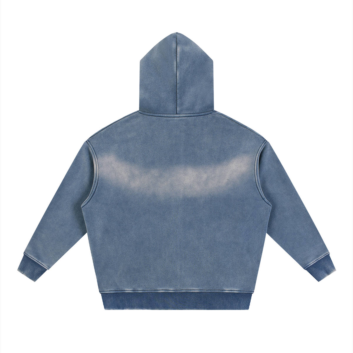 Sunfade Two-way Zipper Boxy Fleece Hoodie For Men | MuddyStock Originals