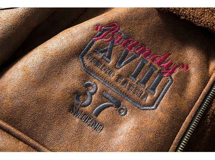 Fleece-lined Thickened Suede Fabric Jacket For Men MuddyStock