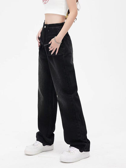 Retro Distressed Straight Jeans For Women All Products