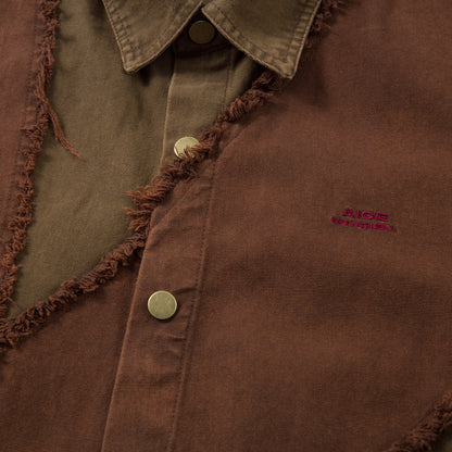 Vintage contrasting denim short sleeved shirt