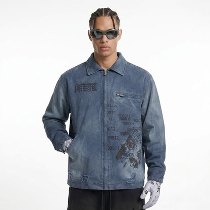 Gradient Inkjet Workwear Jacket For Men